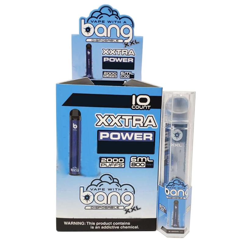 Bang xxl engångsvapen penna elektroniska cigaretter enhet 800mAh batteri 6 ml pods tomma ursprungliga ångor 2000 puffar kit grossist