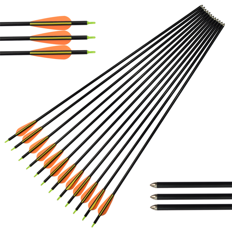 ELONG OUTOME 111412 26Inch ID6mm Fiberglas Arrow TPU Vanes Bågskytte med