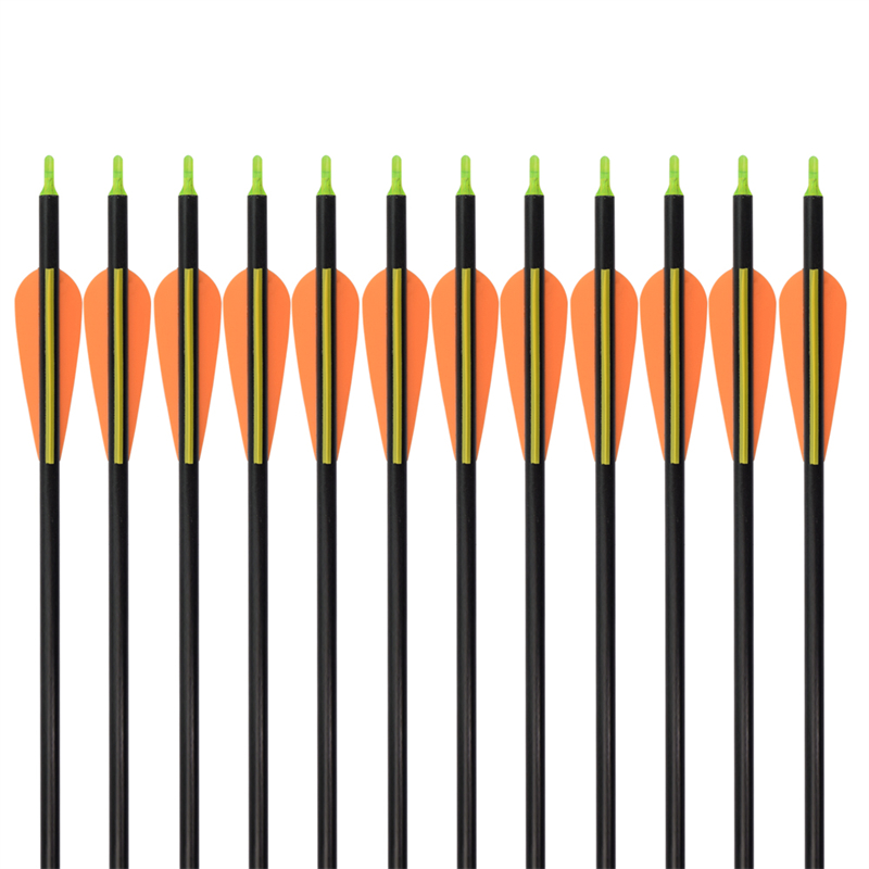 ELONG OUTOME 111412 26Inch ID6mm Fiberglas Arrow TPU Vanes Bågskytte med
