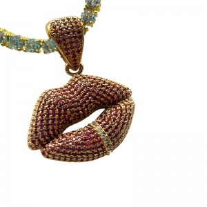 Sexig röd läpp inlagda halsband