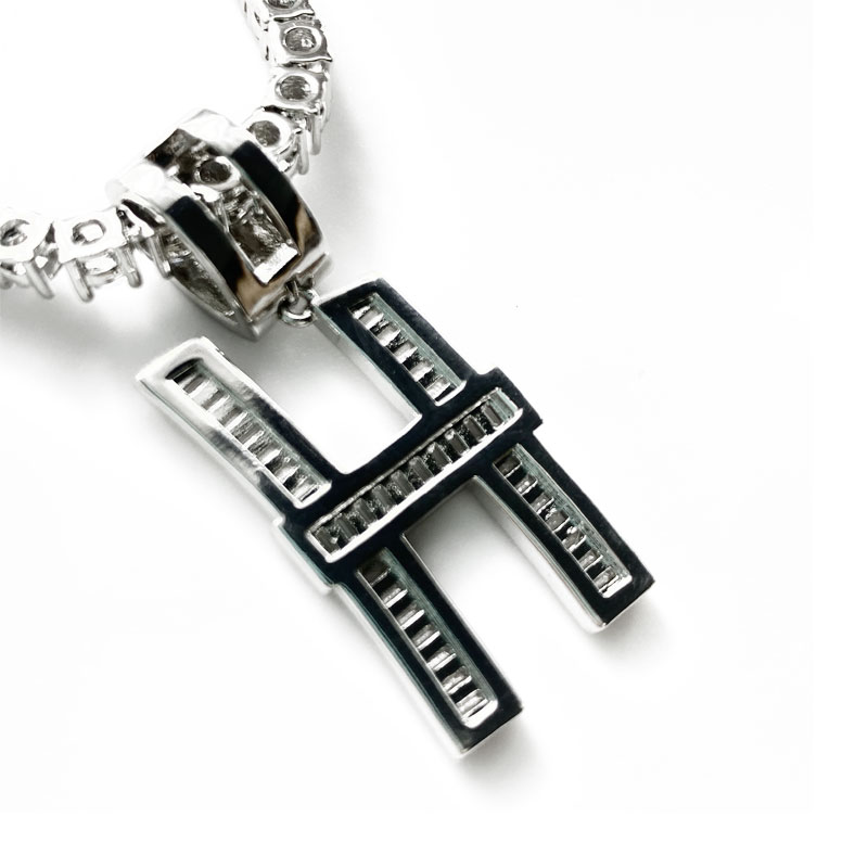 Lady Creative Metal Letter Diamond Pendant Halsband