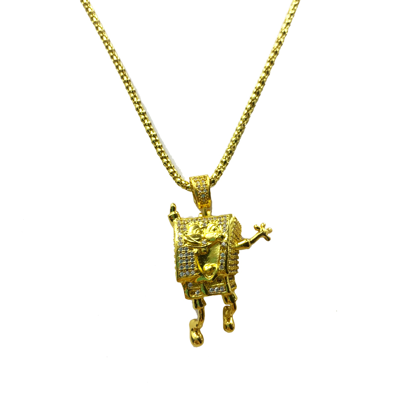 Inlagda Zircon SpongeBob hip hop halsband