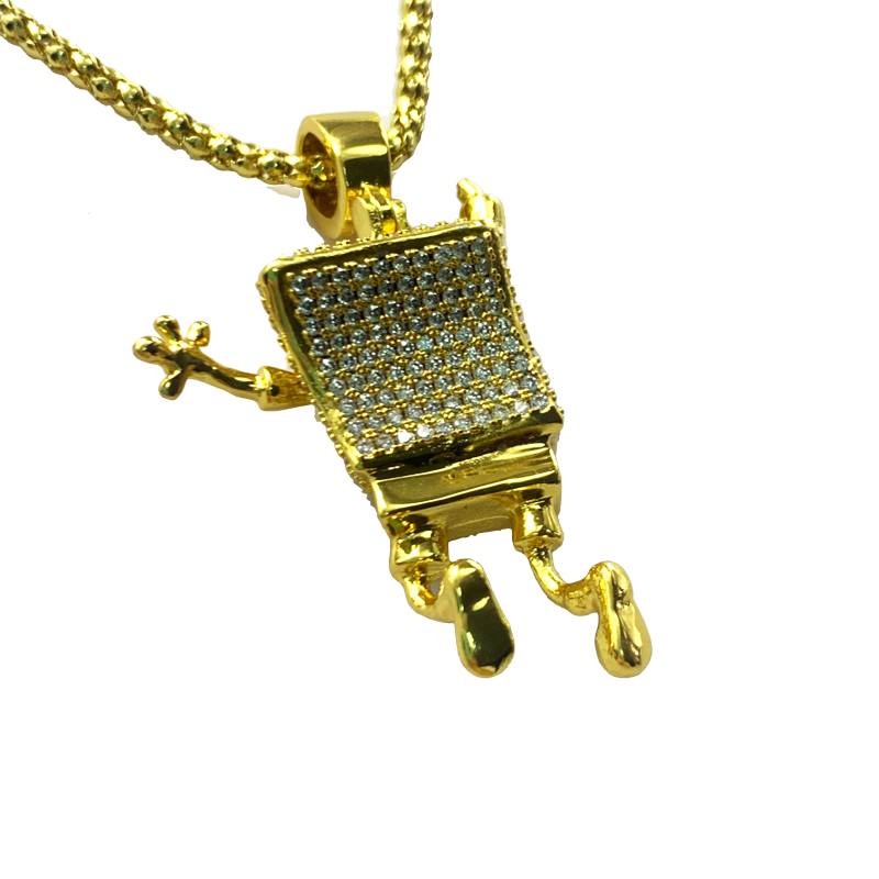 Inlagda Zircon SpongeBob hip hop halsband