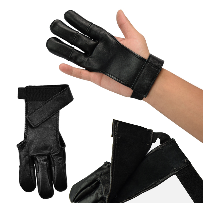 Elong Outdoor 42FT03 Fingerhandske för Recurve Bow Black Color Bågskytte Fotografering Finger Protection