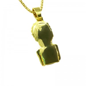 Zircon Solid Explosiv Girl Head Hip Hop Pendant