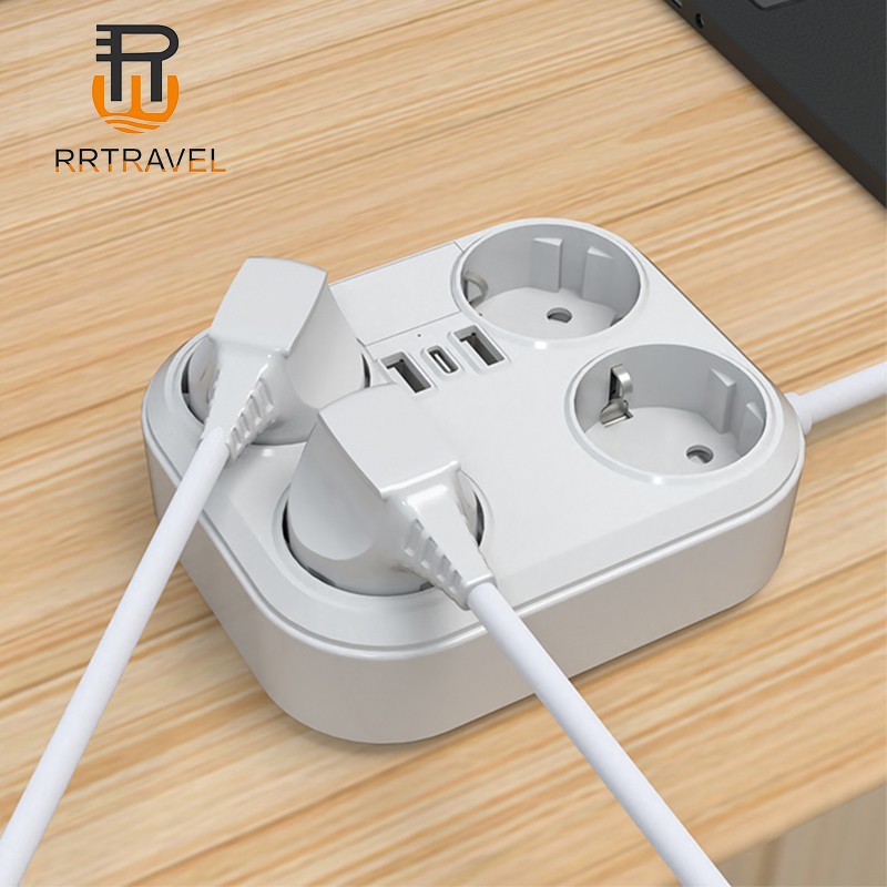 Ny produkt tysk standard med linjekontakt, med USB samt typ-C, tyska Standard Board Ytre radplugg, 110-240V AC Universal Socket