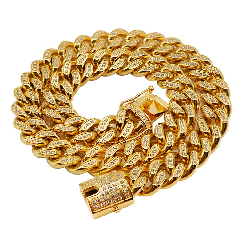 Singelrad 3 Diamond Hip Hop Cuban Chain