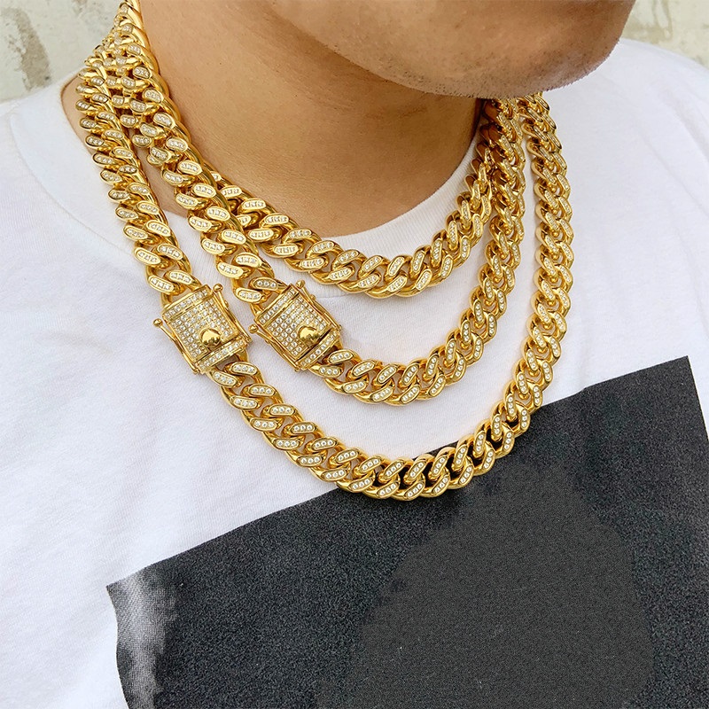 Singelrad 3 Diamond Hip Hop Cuban Chain