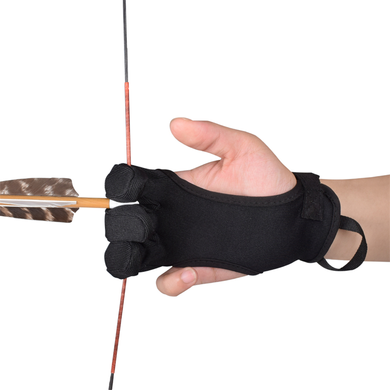 Elong Outdoor 42FT08 Fingerhandske Nylon Handgjorda bågskytte Fotograferingshandske Finger Protection