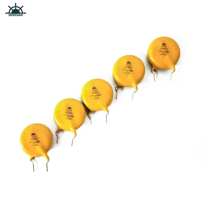 Odm OEM Kina Surge Armester Skyddsenhet Gul epoxihartsdiameter 14mm 14d681 Zinkoxidvaristormotstånd