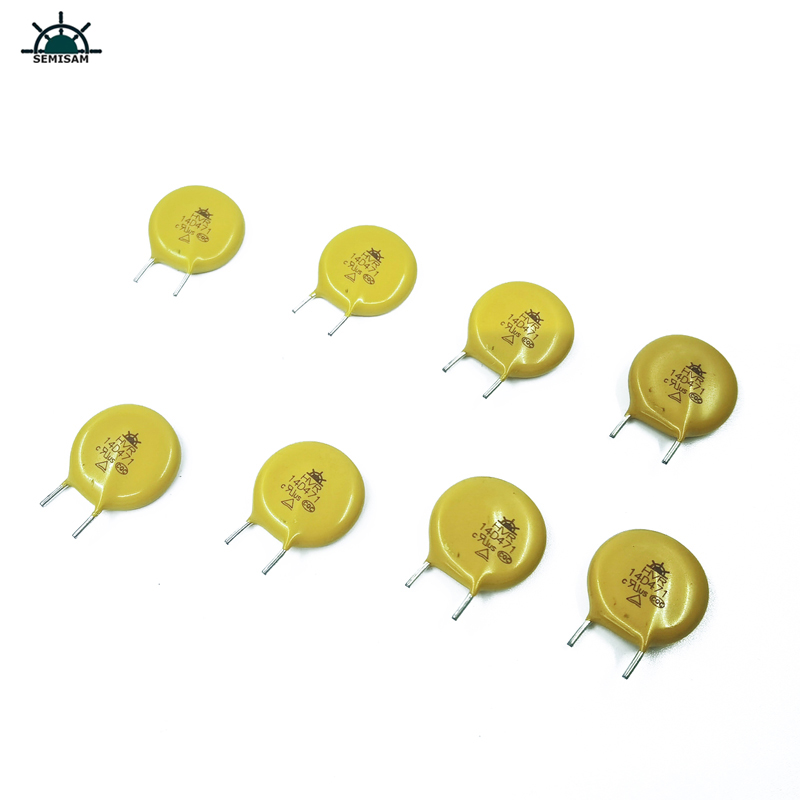 Tillverkare Kina existerade produkter, gul skär kort kink MOV Motstånd14mm 14d471 470V Varistor MOV