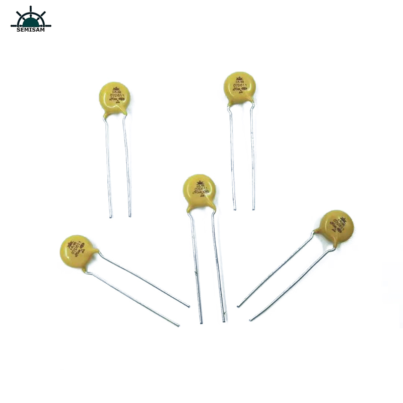 Kina ODM Electronics Components, gul MOV 7mm HVR07D511K Zinkoxidvaristor för hushållsapparat