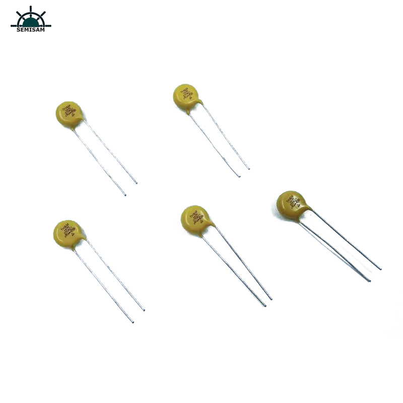 Kina ODM elektronisk fabrik, gul MOV 7mm HVR07D621K Zinkoxidvaristor för hushållsapparat