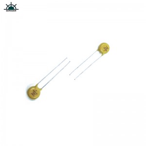 Kina ODM elektronisk fabrik, gul MOV 7mm HVR07D621K Zinkoxidvaristor för hushållsapparat