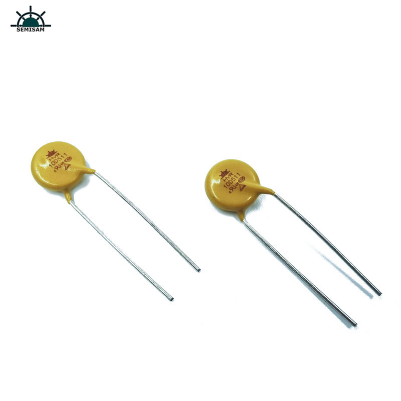 Kina Tillverkarens resistans Leverantör Gul kisel 10d511 Diameter 10mm Zinkoxid MOV-varistor för strömförsörjning