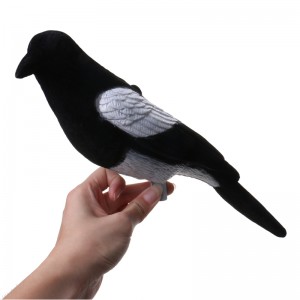 Plast Flocked Magpie Decoy Bait Shooting Trap Decoying Hunting Decoy Bird för utomhusjakt tillbehör