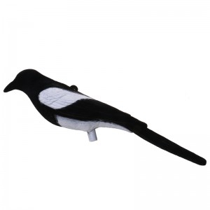 Plast Flocked Magpie Decoy Bait Shooting Trap Decoying Hunting Decoy Bird för utomhusjakt tillbehör