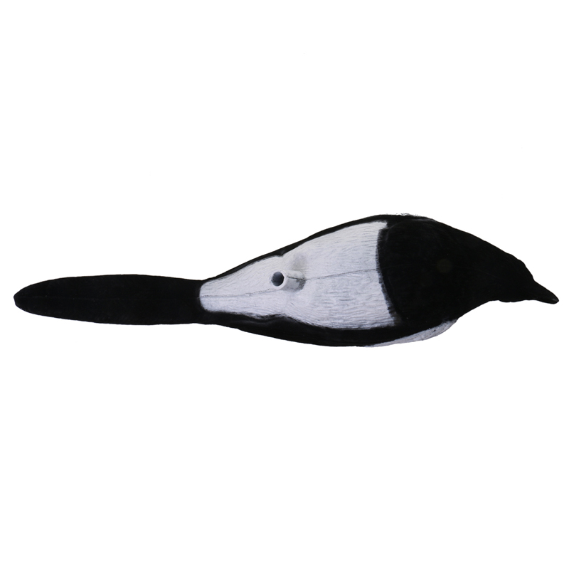 Plast Flocked Magpie Decoy Bait Shooting Trap Decoying Hunting Decoy Bird för utomhusjakt tillbehör