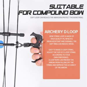 Elong utomhus 280083 bågskytte d loops rep 5inches bågskytte bowstring servering tråd d loop rep frisättning material Nocking d loop repsträng