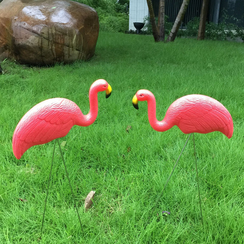 Plast simulering flamingo baby dekoration utomhus trädgård ornament harin flamingo figurer trädgård festival bröllop trädgårdsarbete dekor