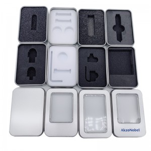 Kina Partihandel Matkvalitet Små rektangulära presentburkar USB Flash Disk Tennlåda i lager (87mm * 60mm * 18mm)