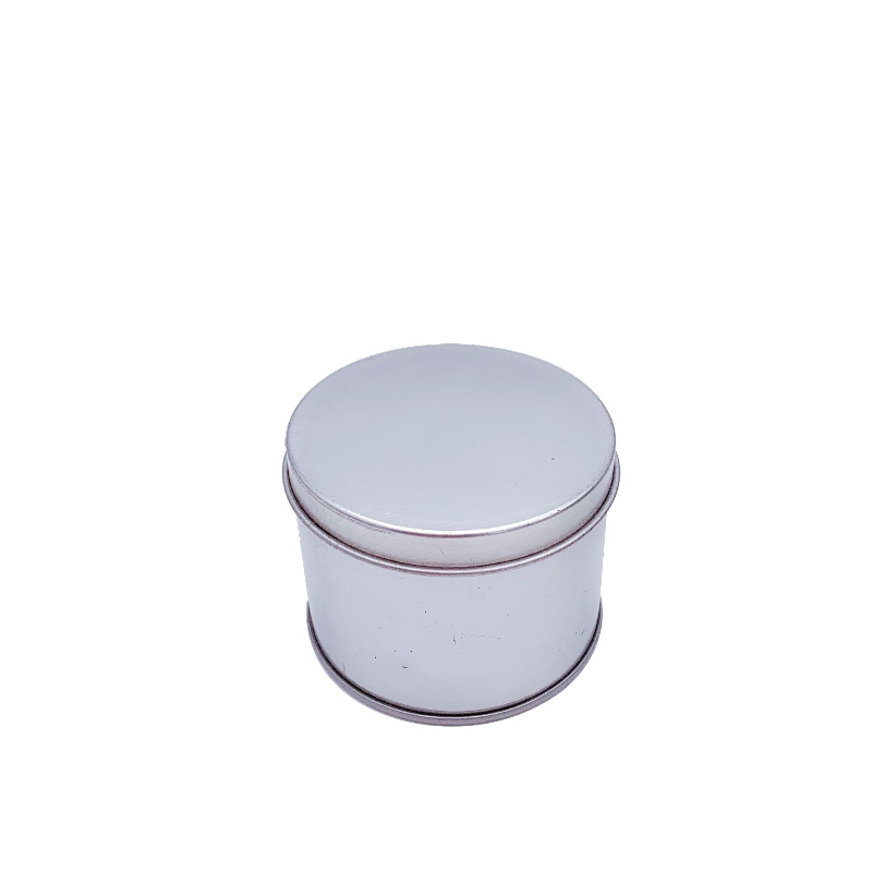 Anpassad lyx rund med lock stora doftande ljus tenn kan citronela ljus burkar (65mm * 50mm)