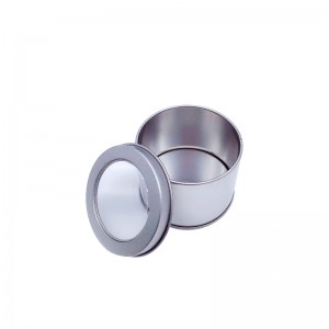 Anpassad lyx rund med lock stora doftande ljus tenn kan citronela ljus burkar (65mm * 50mm)