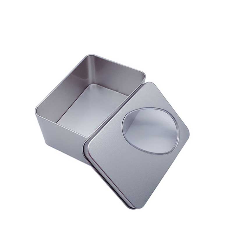 Fönster Kvadratisk metalllåda Lagring Tennlåda 125 * 90 * 60mm