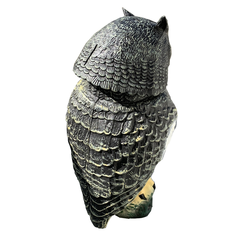 Plast roterande huvud simulerad uggla ornamental utomhus jakt decoy gräsmatta uteplats fågel dekoration pest repellent trädgårdsskydd