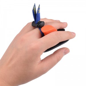 Elong Outdoor 42FT05 LH M Storlek Bågskytte Finger Tab Finger Protector Finger Saver Läder Skytte flik för Recurve Bow