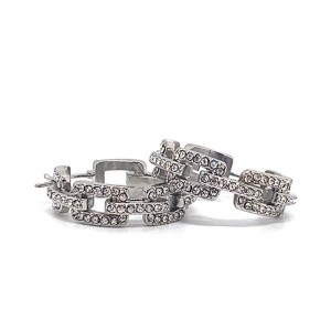 Europeiskt och amerikanskt mode rostfritt stål zircon örhängen (inte blekna)