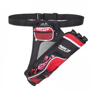 Nika bågskytte 430021 Rh röd färg 3 Tube Hip Quiver Jakt träning Archery Arrow Quiver Holder Bow Belt midja hängande mål quiver