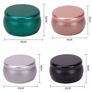 Anpassad miljövänlig matt svart tomt ljusburk med lock95 * 50mm