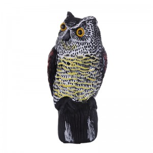 Stor Fake Solar Power Plastic Owl Decoy Statue Garden Scarecrow Scarer