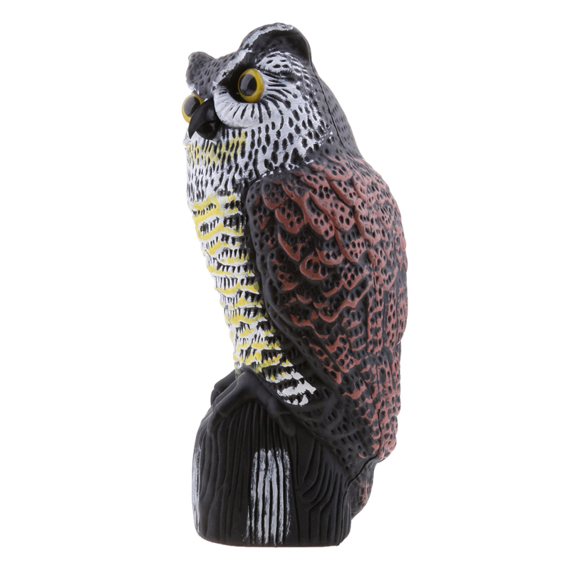 36cm Plast Garden Ornament Owl Yard Scarer Realistisk Decoy Garden Decor