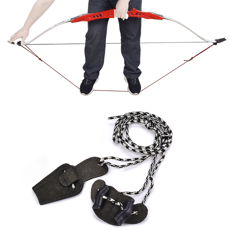Nika Bågskytte 454001 Bow Stringer Nylon&Leather justerbar bågskytte recurve/Tradional Bow stränghjälpskytte