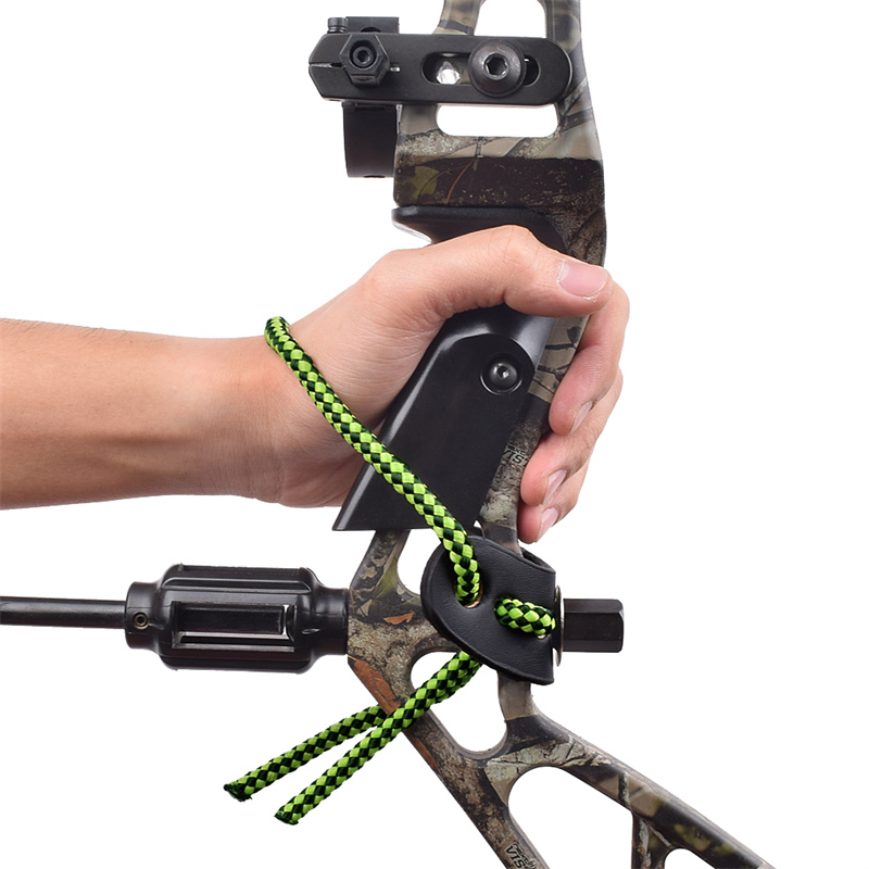 Elong Outdoor 470012 Handled Sling Grön Färg Läder Metall Gromet Archery Compoint Bow Shooting Equipment