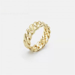 Rostfritt stål Fashion Ring Vakuumplätering 18K guld och stål ringfinger ring