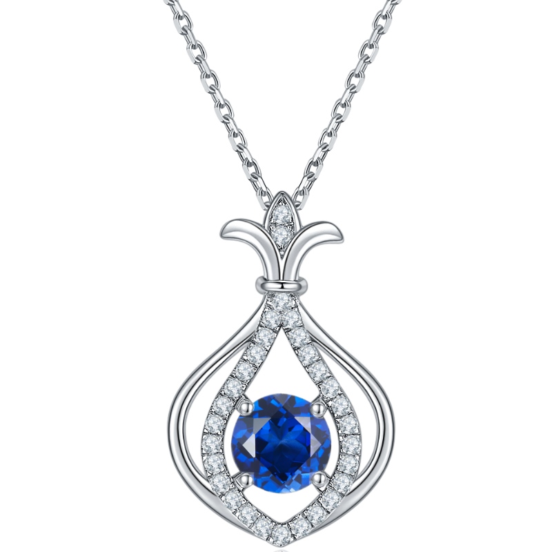 Nya Mode Smycken 925 Sterling Silver Rhodium Plating Cubic Zircon Pendant Halsband för Kvinnor Present