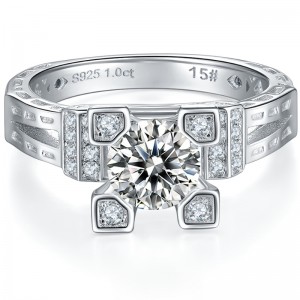Tuochen Smycken Professionell Tillverkare Custom Sterling Silver 925 Ringar med 3A/5A/moissanite stenar