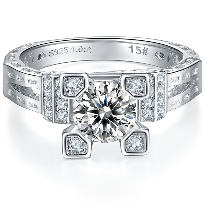 Tuochen Smycken Professionell Tillverkare Custom Sterling Silver 925 Ringar med 3A/5A/moissanite stenar