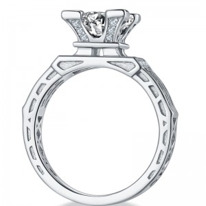 Tuochen Smycken Professionell Tillverkare Custom Sterling Silver 925 Ringar med 3A/5A/moissanite stenar