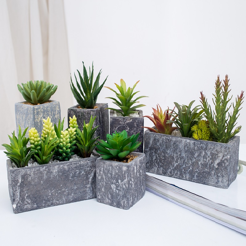 Partihandel potted artificiell saftig växt
