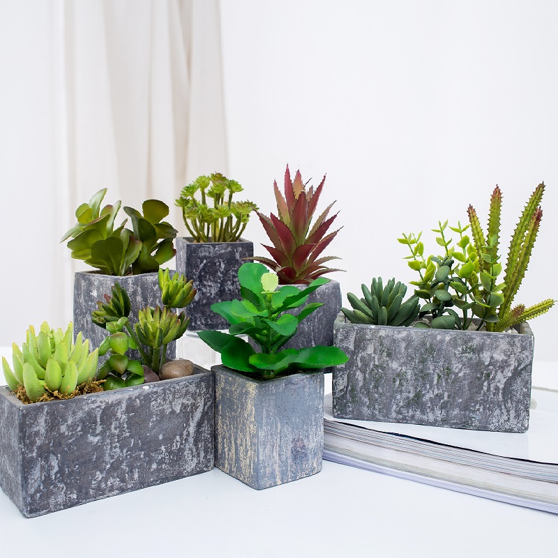 Partihandel potted artificiell saftig växt