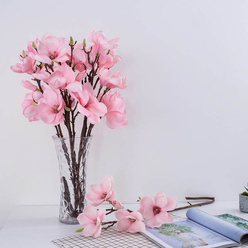 Factory Direct Supply Single Long Branch Magnolia Flower Artificiell blomma för att sälja