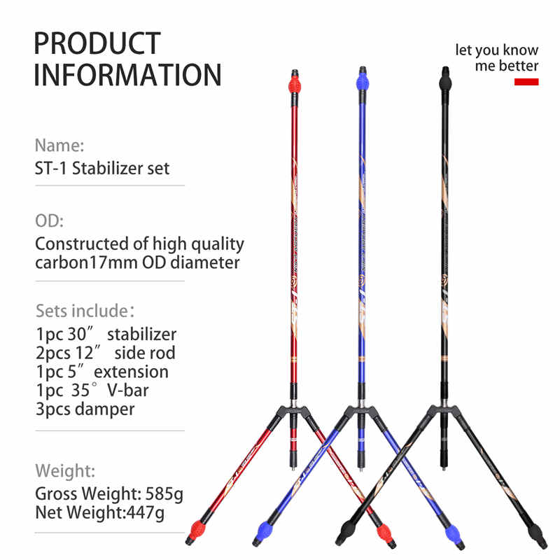 Elong Outdoor 240032 ST-1 Carbon Stabilizer Set Archery Bow Tillbehör för fotografering