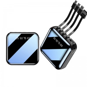 4 i 1 spegel 20000mAh Portable LED Light Fast Laddning Power Bank