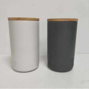 Partihandel Tallrunda med trä lock Keramisk stengodsförvaringsburk