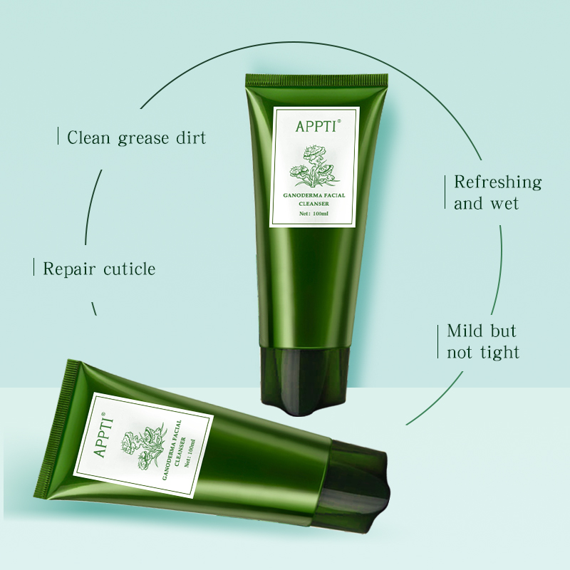 Privat etikett Anti Acne Aloe Vera Face Wash Facial Cleanser Ganoderma Essence Fash Wash