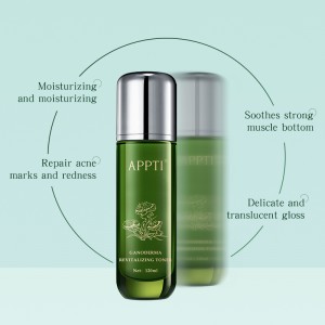 Oem/odmnaturlig organisk ganoderma toner hudvård vitare fuktgivande ganoderma lucidum extrakt återuppliva essensvatten